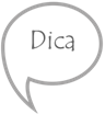 Desenho de uma balão escrito "Dica"
