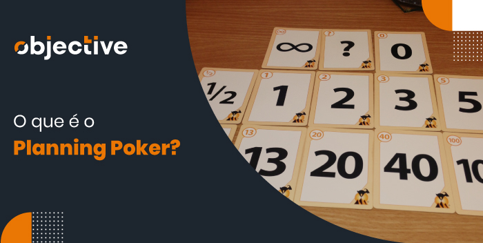 imagem de cartas com números desenhados e ao lado o título do artigo: "o que é planning poker"